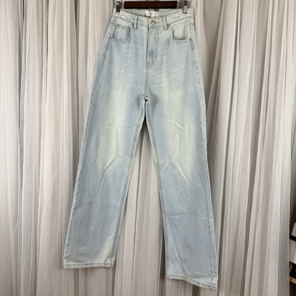 Anthropologie GREY LAB LOS ANGELES High Waist Wide Leg Jeans Light Wash Size 28 - Picture 2 of 11